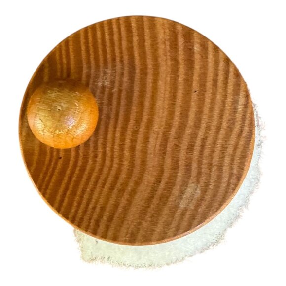 Vtg Erzgebirge Wooden Nutcracker White Fur Accent Brown Uniform Germany 7.5 in - Picture 5 of 7